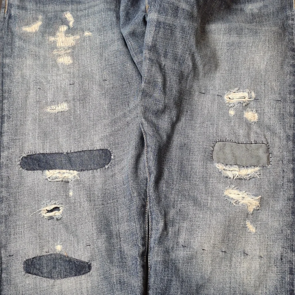 Polo Ralph Lauren Men's 36 The Sullivan Slim Distressed‎ Patchwork Jeans